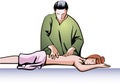 Professional massage therapist does a different massage